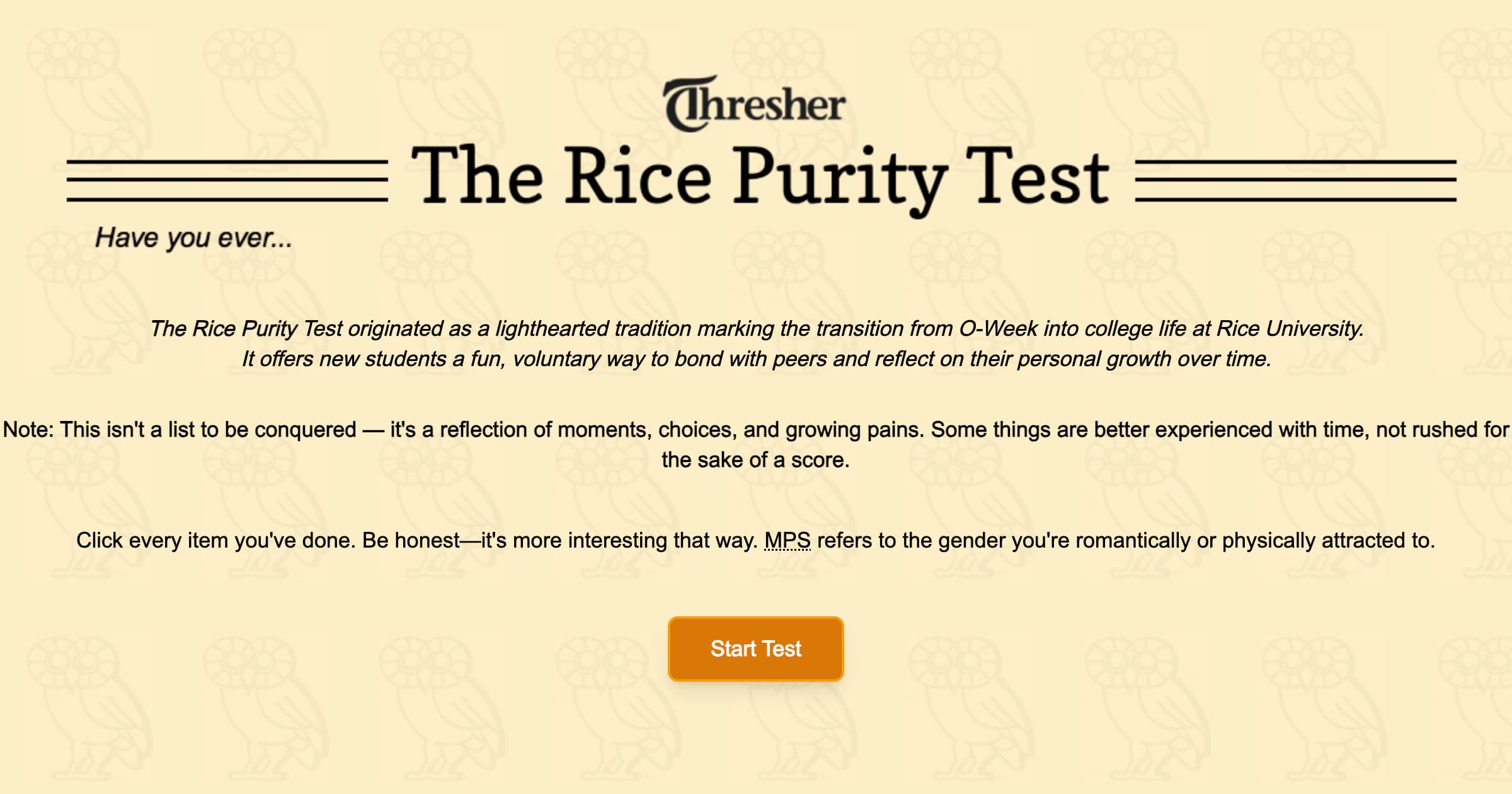 When Was the Rice Purity Test Made? History, Origins & Meaning